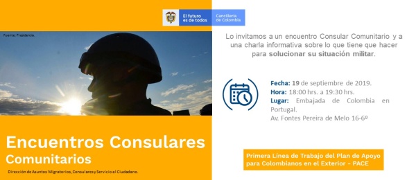 El Encuentro Consular Comunitario Consulado organizado por el Consulado de Colombia en Lisboa se realizará el 19 de septiembre de 2019