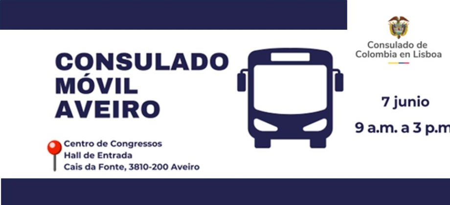 Consulado Móvil en Aveiro, Portugal, este 7 de junio de 2025 organizado por el Consulado de Colombia en Lisboa